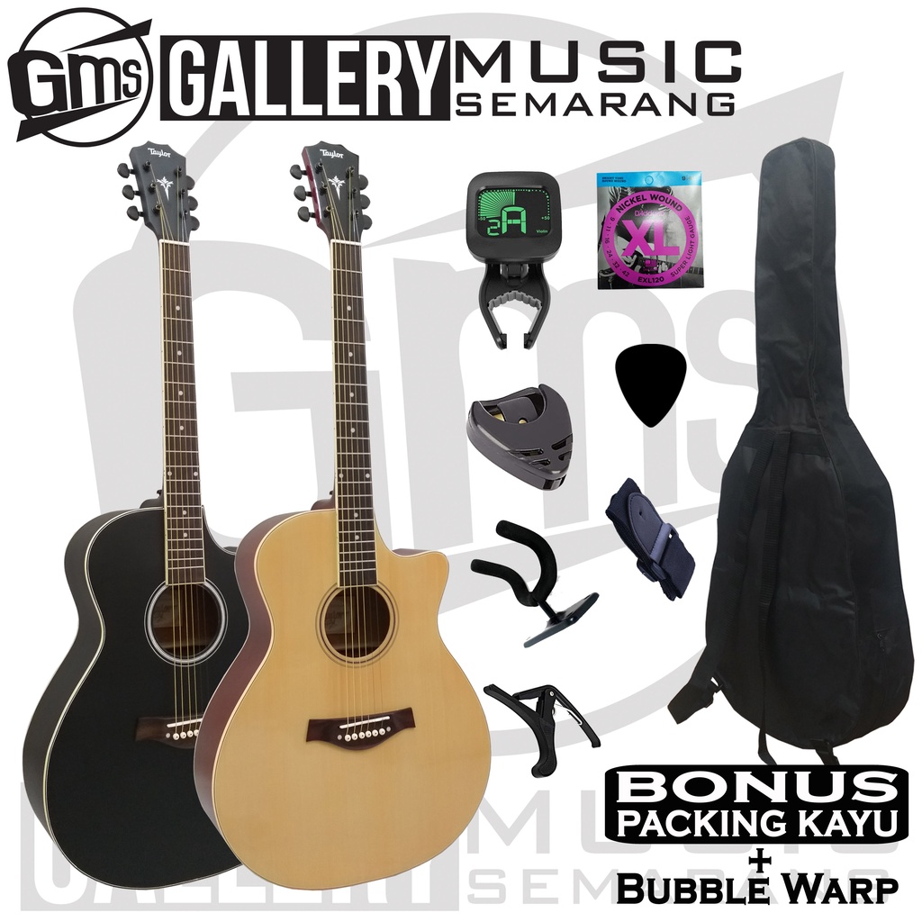 Gitar Akustik Taylor Custom Paket Super Komplit