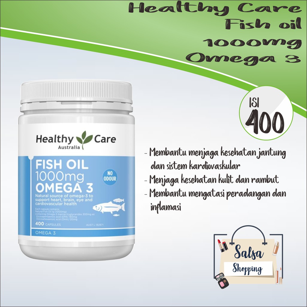 Jual HEALTHY CARE FISH OIL 1000MG OMEGA 3 ISI 400 TAB Shopee Indonesia