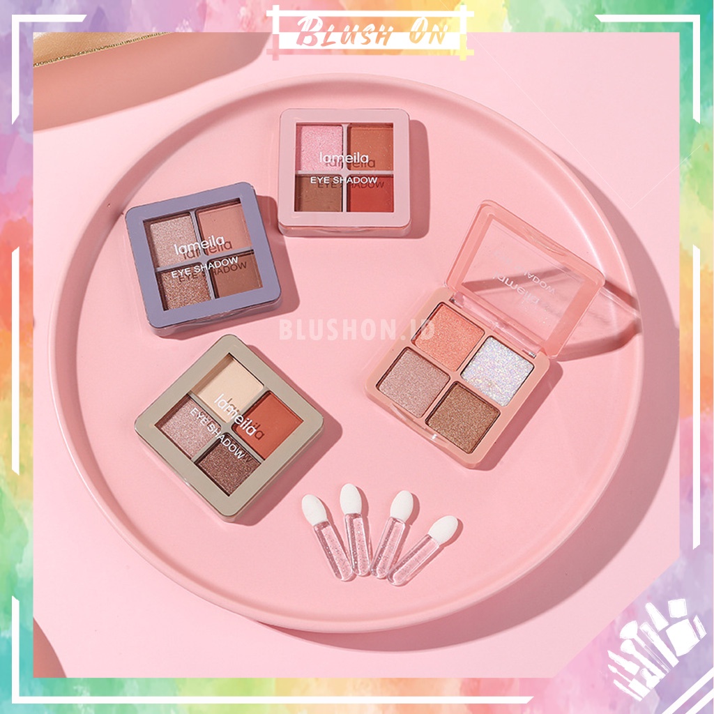 LAMEILA Eyeshadow 4 Warna Kombinasi Glitter Tahan Lama 4 Color Pallete 5086