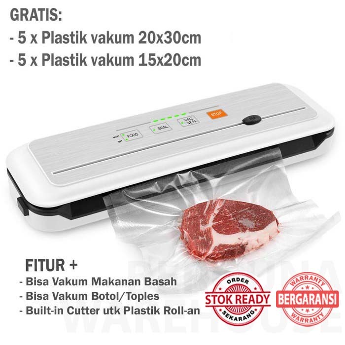 ALAT PRESS PLASTIK VACUM VACUUM SEALER MAKANAN BASAH DAN KERING VAKUM SELER PLASTIK 30CM MESIN PRES PALASTIK 30M FOOD FROZEN MINI OTOMATIS JS166