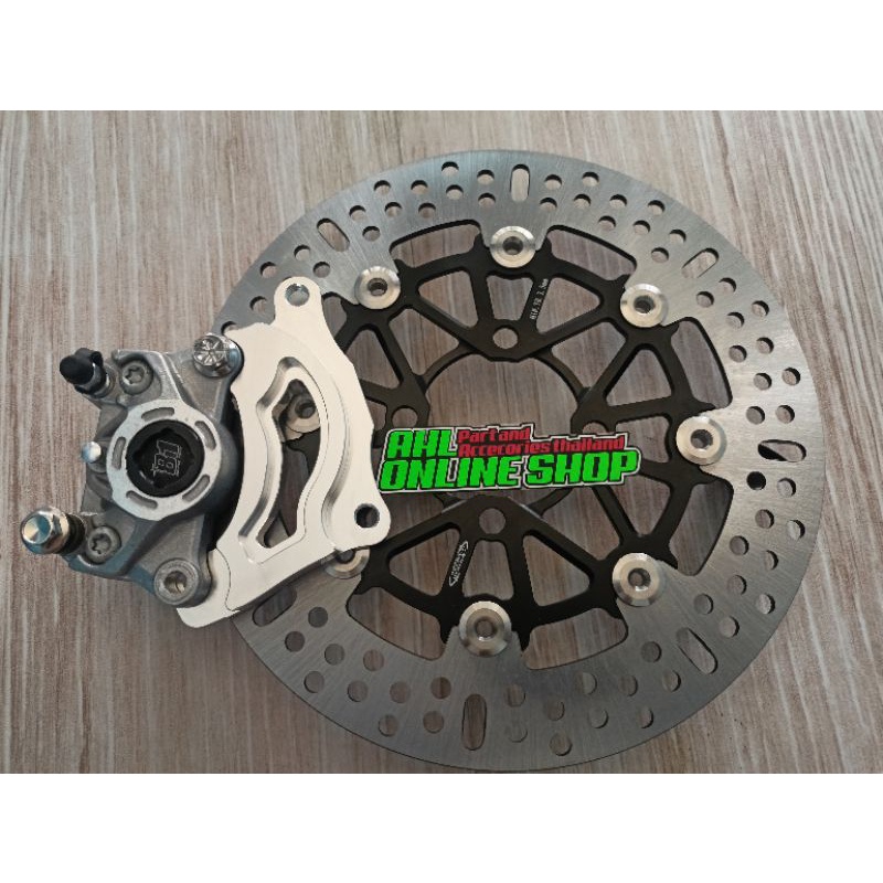 kaliper 2p 81 racing parts disc ktc 260mm hitam breket 260 shock standar mio fino soul