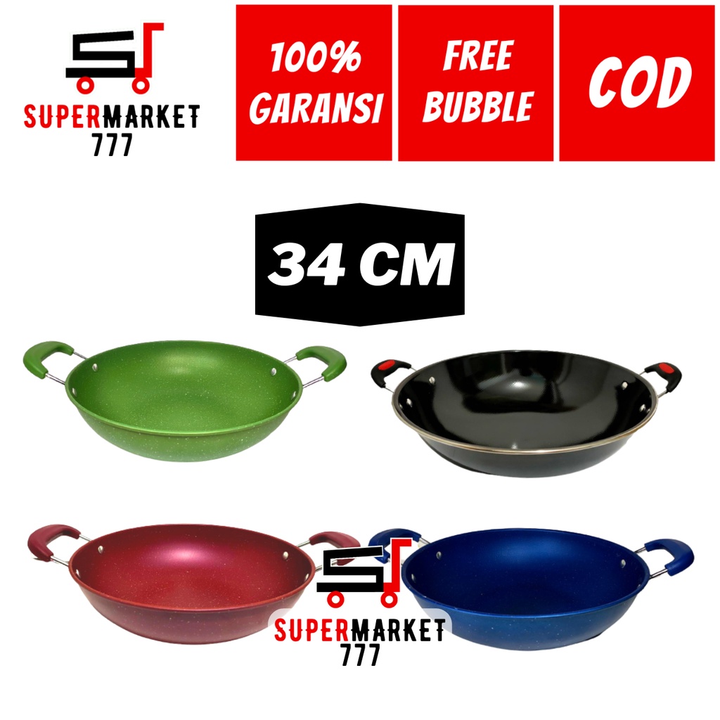 WAJAN PENGGORENGAN GRANITE ENAMEL 34 CM GSF 2234 WOK WAJAN PANCI KUALI PENGGORENGAN ANTI LENGKET ANT