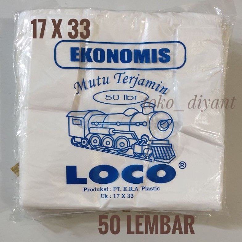 Kantong Plastik Loco ekonomis putih susu 15x30 -  17x33 loco ekonomis putih 15 17