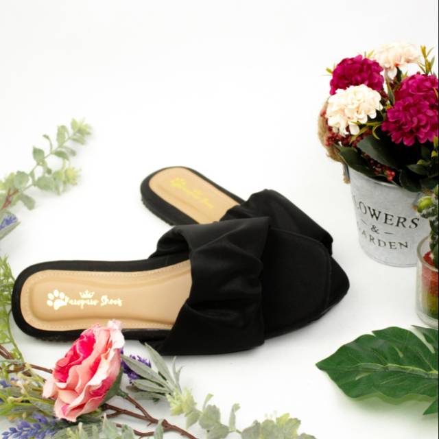 SEPATU WANITA JUMBO, SANDAL ANDRA BLACK, UK 41-45