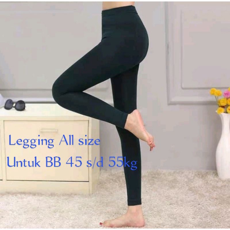 (COD) Legging Panjang Basic Polos Hitam Premium Soft Tebal/ Celana Legging Panjang Tebal Kualitas Import