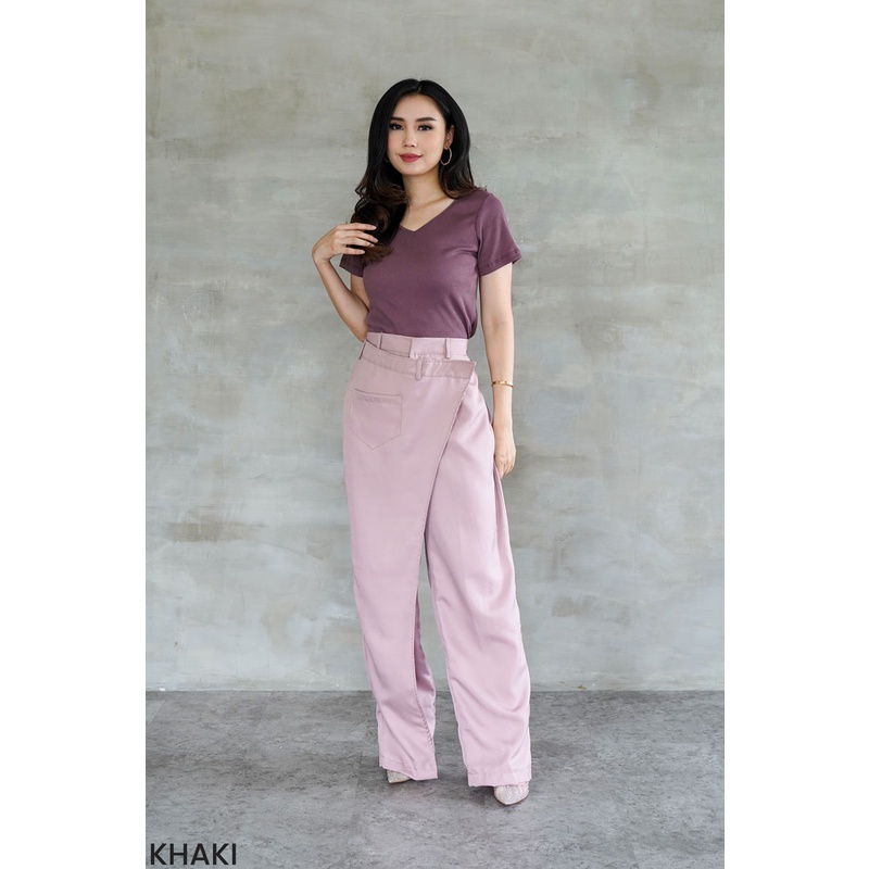 Overlap Kulot Pants Bawahan Celana Panjang Wanita