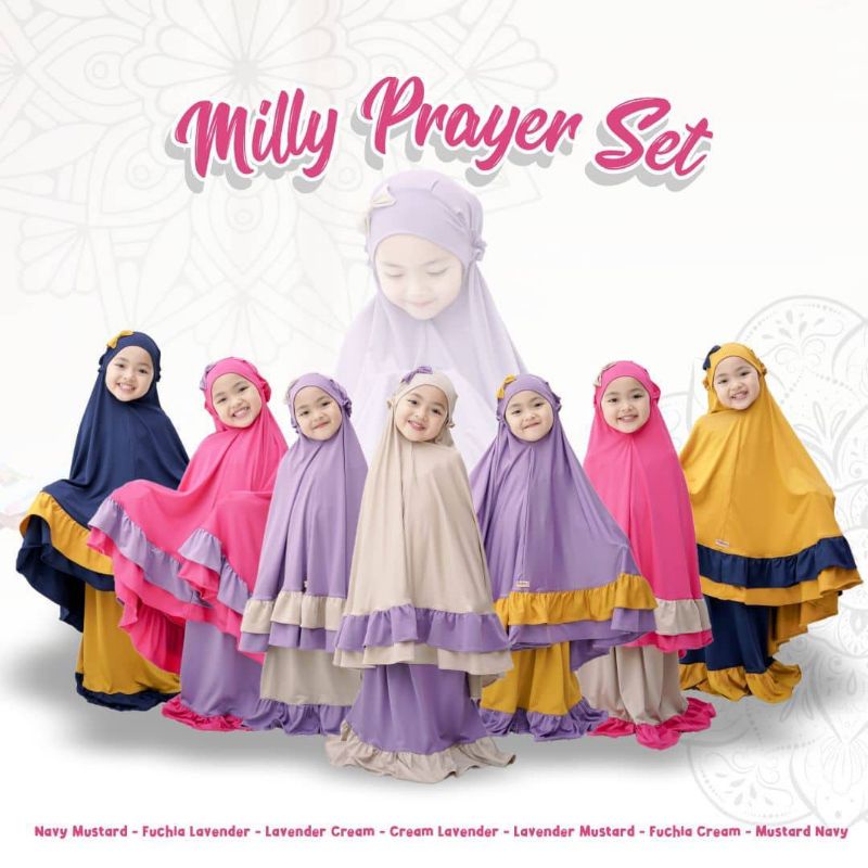 MUKENA ANAK KATUN RAYON TERLARIS/MUKENA ANAK 9-12 TAHUN/MUKENA SHAFA KIDS/MUKENAH ANAK TERBARU/MILLY PRAYER SET/FARMOSLEMSTORE