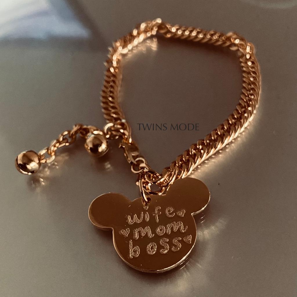 Perhiasan Gelang Rantai / Tersedia Dewasa dan Anak Cetak Nama Berantai titanium name bracelet