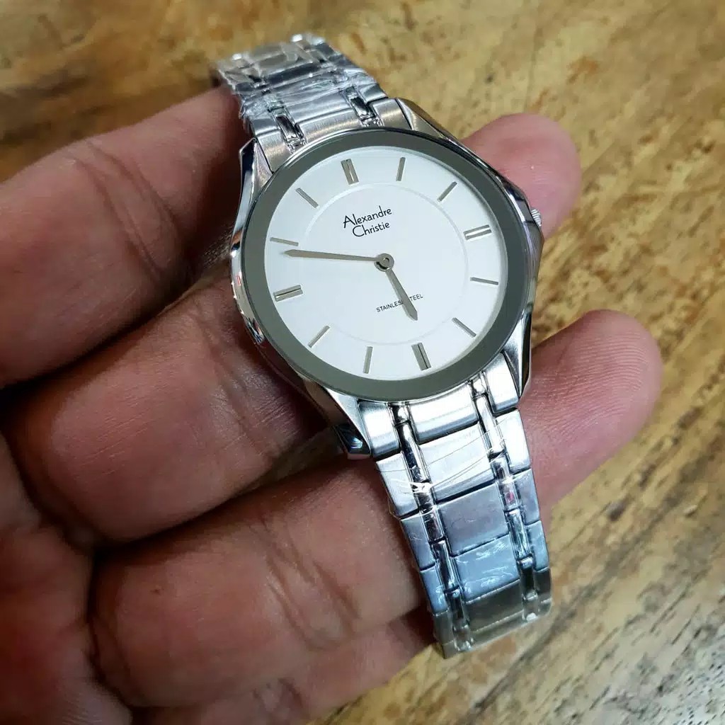 alexandre Christie  AC 8605  wanita  original  stainless steel silver putih