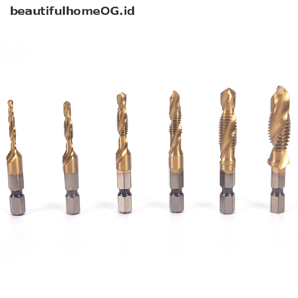 Mata Bor Hex Shank M3-M10 Bahan Titanium Plated HSS Bits