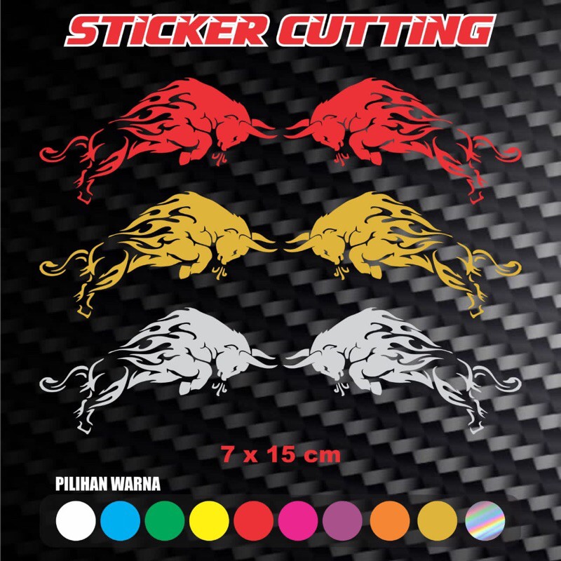 sticker cutting - stiker Banteng Bull red bull stiker motor