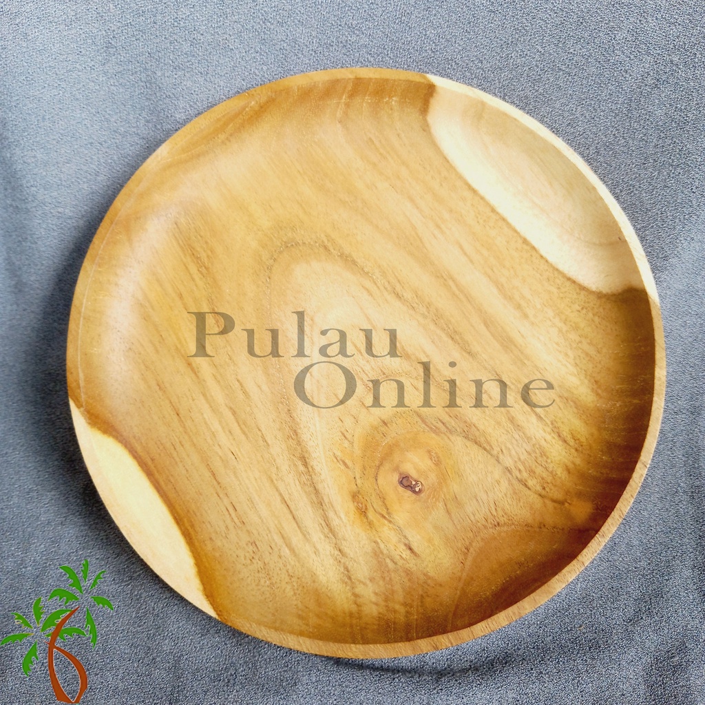 Piring Kayu Jati Bulat 20cm / Piring Liuk Makan Jati / Piring Jati