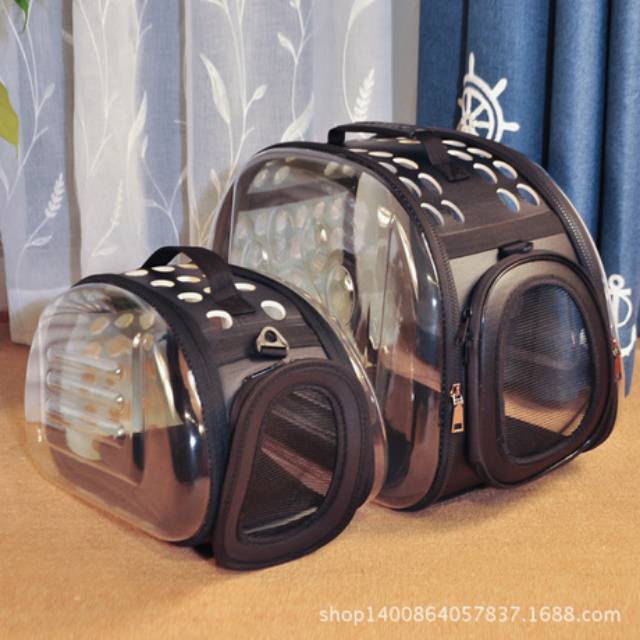 Tas kucing atau anjing transparan / Tas travel hewan ukuran kecil