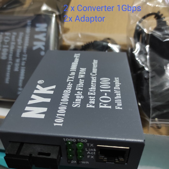 GIGABIT Fiber Optic to LAN A+B Netlink FO to RJ45 Media Converter