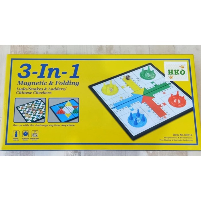 Magnetic 3IN1 Board Game Ludo ,Snakes Ladders , Chinese 38812