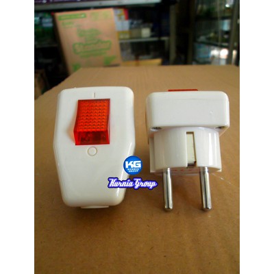 STEKER SAKLAR + LAMPU BAHAN KUNINGAN BERKUALITAS COLOKAN SWITCH JEK JACK KE STOP KONTAK ON OFF JECK