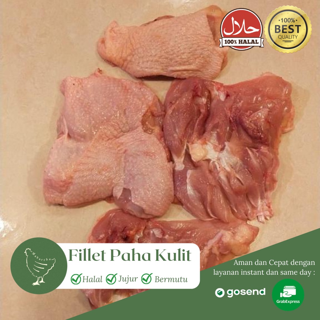 

Fillet Paha Kulit Beku / Boneless Paha Skin On Frozen / Daging Fillet Ayam Bagian Paha dengan Kulit / Ayam Potong Fillet / Ayam Fillet Paha