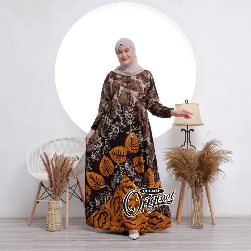 Gamis Rayon Twill Premium Candi Mekar Ori Cap Malaman Syari Jumbo