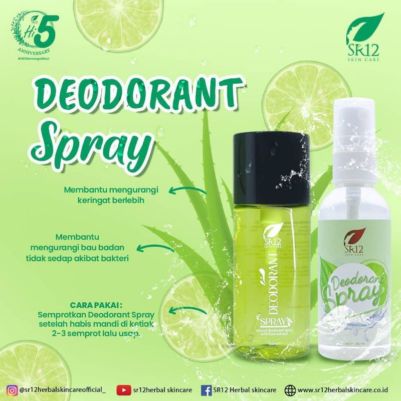 DEODORANT SPRAY PREMIUN SR12 | DEODORANT REGULER SPRAY | NON ALKOHOL | SR12
