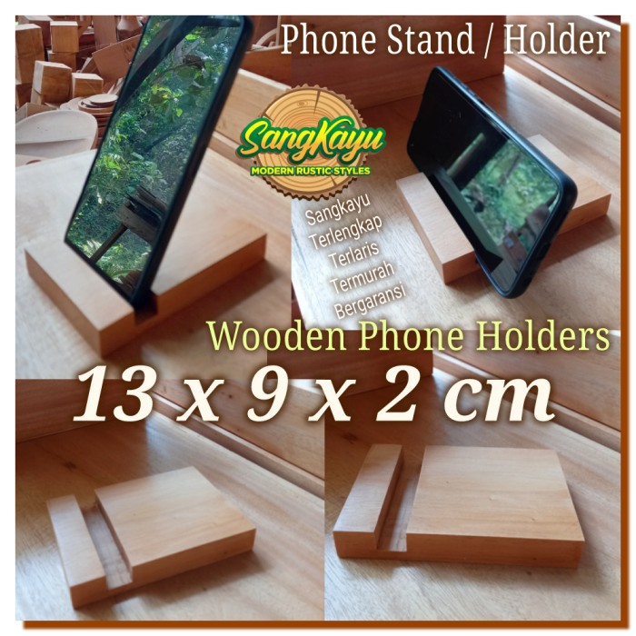 Phone Stand phone holder 13x9cm stand hp phone display dudukan hp kayu