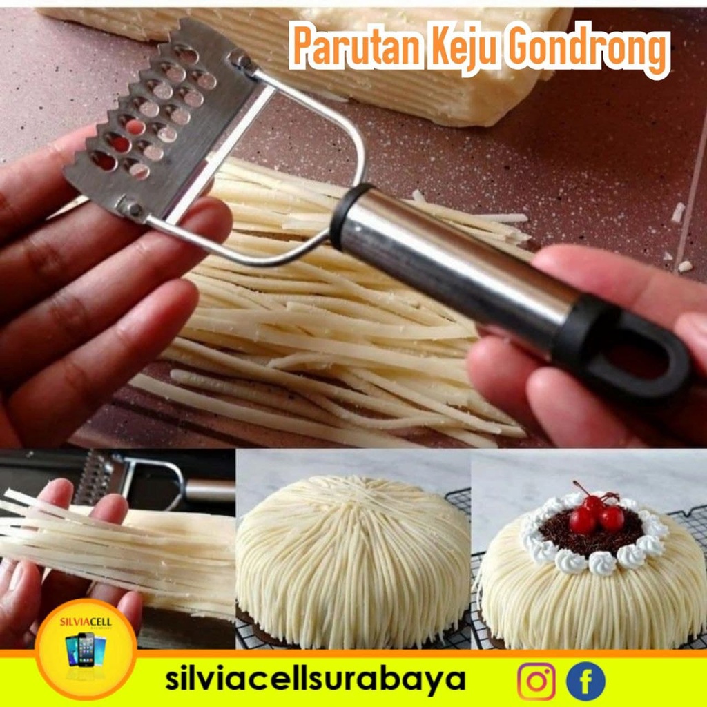 Parutan Keju Gondrong Panjang Lurus Untuk Kue Stainless Steel