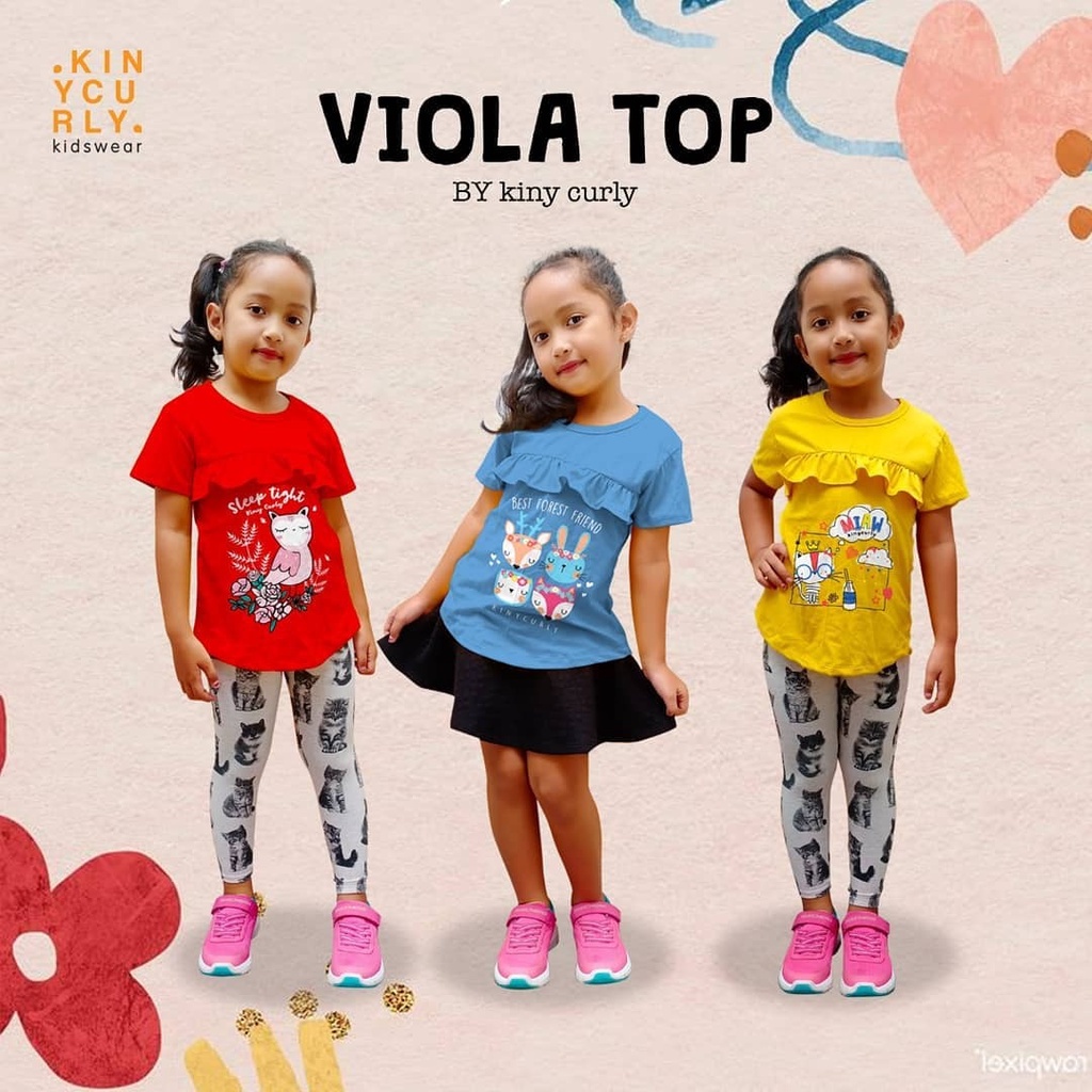 KAOS ANAK PEREMPUAN VIOLA TOP USIA 2-8 TAHUN