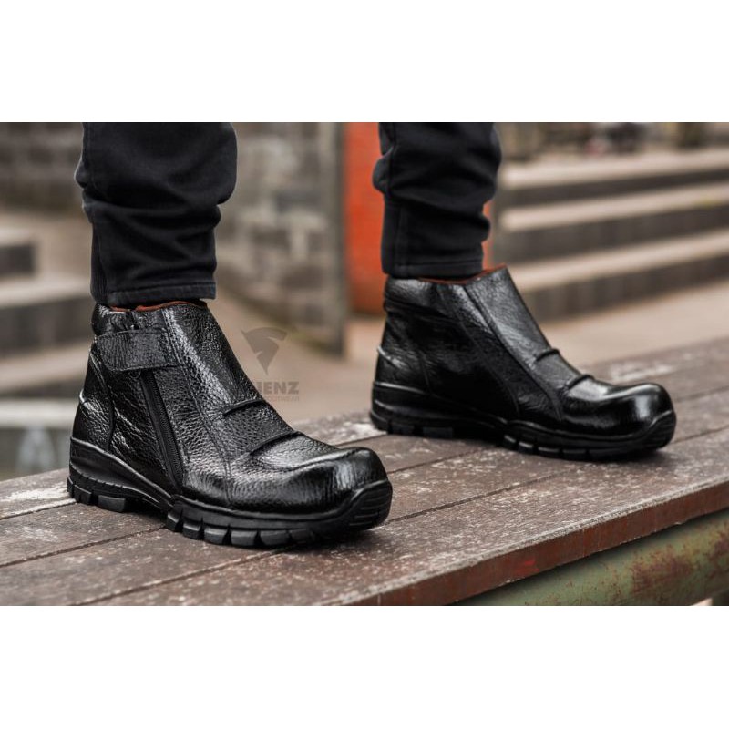 Sepatu Boots Pria Safety Skienz Marvel Kulit Sapi Asli