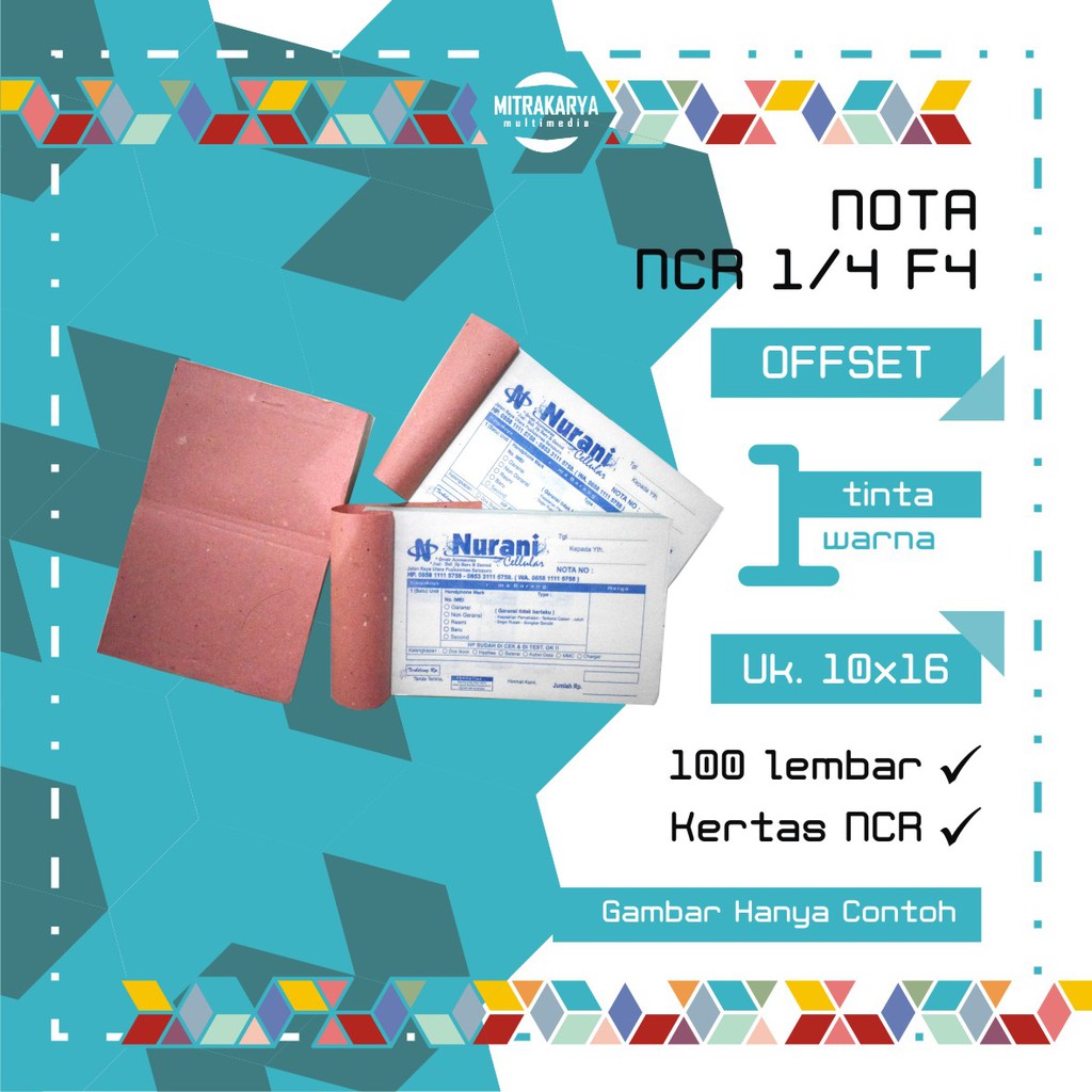 

Nota NCR 10x11 ( 1/6 Folio )