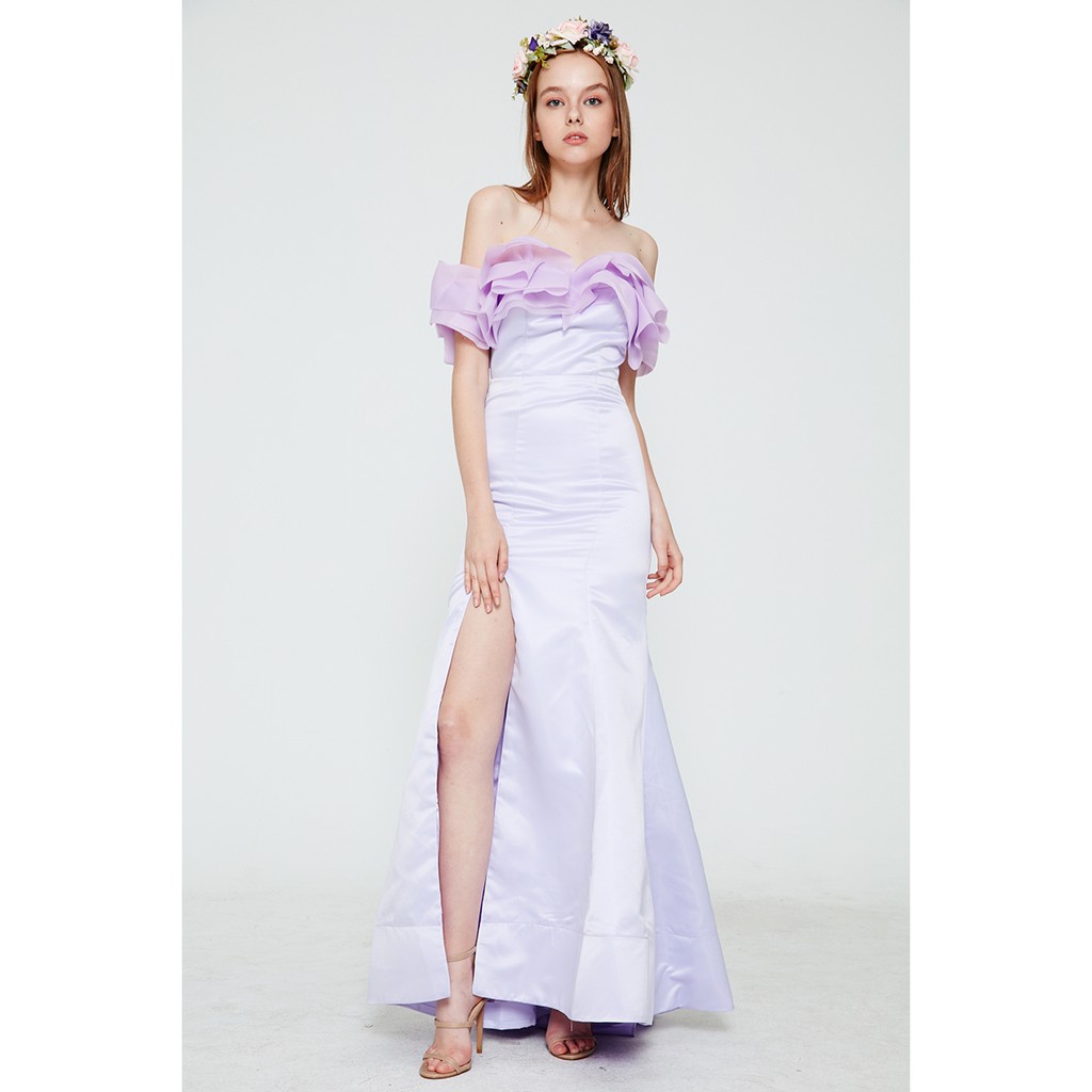 LAVENDER MERMAID RUFFLE DRESS