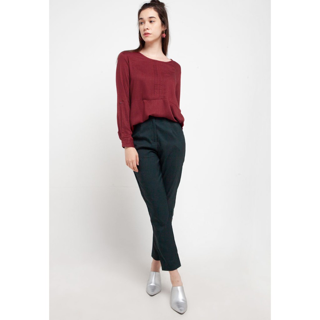 Rodeo - Blouse Wanita - Vada Top - Maroon-3