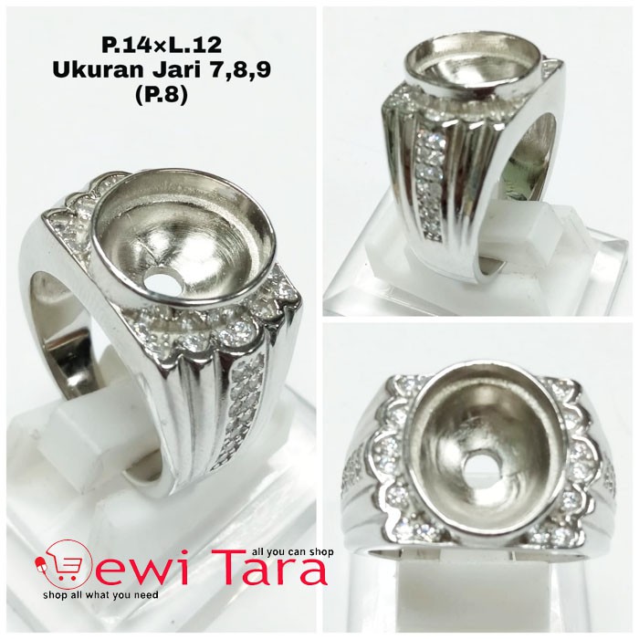 Cincin Pria ISI Batu AKIK Cincin Perak 925 Cangkang Emban KOKOT Batu Cincin