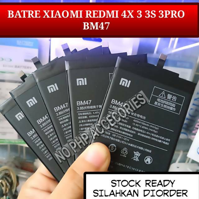 BATRE BATERAI BATTERY XIAOMI REDMI 4X / 3S / 3 / 3 PRO ORIGINAL BATTERY BM47