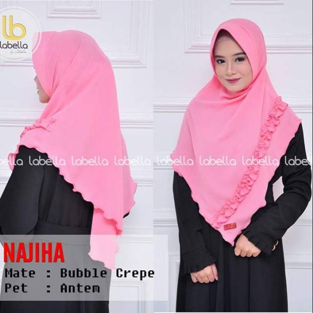 Hijab Instan Crepe Terbaru Najiha Labella Murah