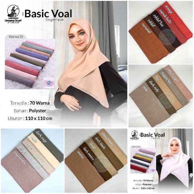 Basic Voal Part 4 Umama Jilbab Hijab Kerudung Scarf Segi Empat Segiempat Polos Shopee Indonesia