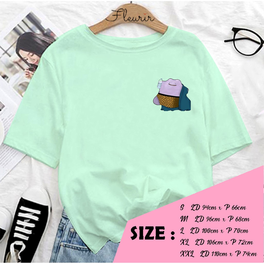 FLEURIR - KAOS DITTO MINUM WANITA DEWASA LENGAN PENDEK TEE OVERSIZE JUMBO