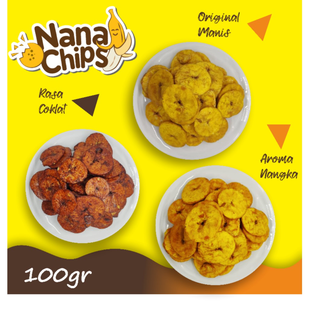 

Nana Chips Keripik pisang kripik pisang Rasa nangka manis gurih renyah aneka rasa Nana Chips 100gram