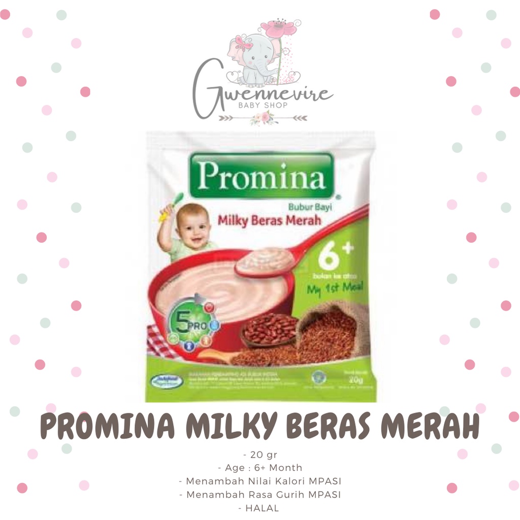 PROMINA - Promina Bubur Beras Merah / Promina Bubur Bayi 6+ sachet 20 gr / Bubur Bayi Promina Sachet