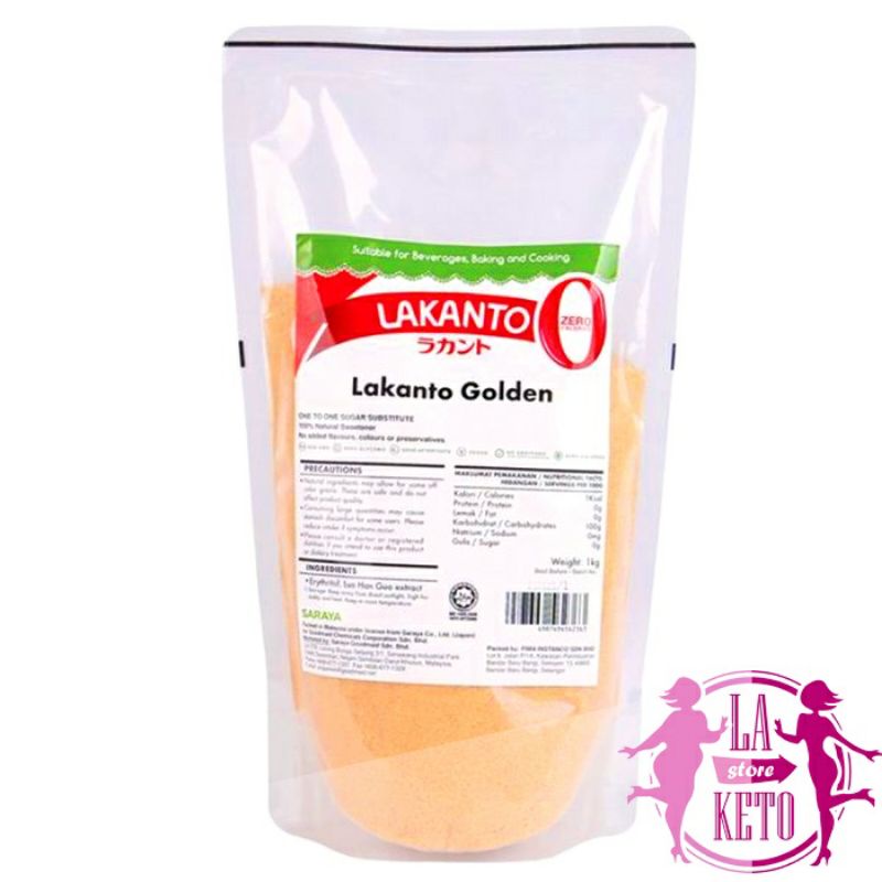 

LA KETO - LAKANTO GOLDEN Monk Fruit / Lou Han Guo Sweetener Zero Cales 10 PCS @1000gr (1KG)