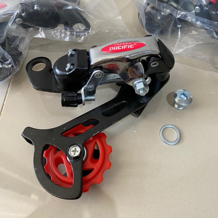 RD Rear Derailleur Sepeda PACIFIC 6 7 Speed SP E302 MTB model baut L capit jepit