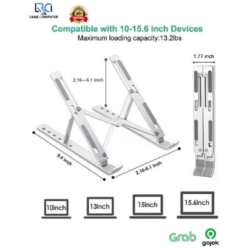 Laptop Stand Holder Lipat Adjustable Anti Slip Laptop Portable