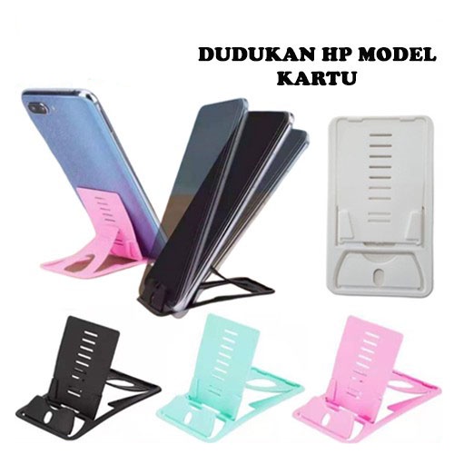 Stand Card Phone Holder Dudukan HP Lipat Universal Standing Docking Model Kartu Portable Foldable