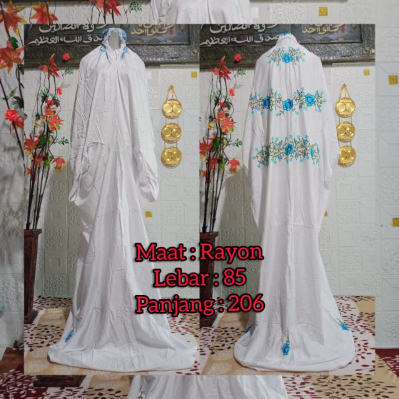 Mukena terusan rayon bordir