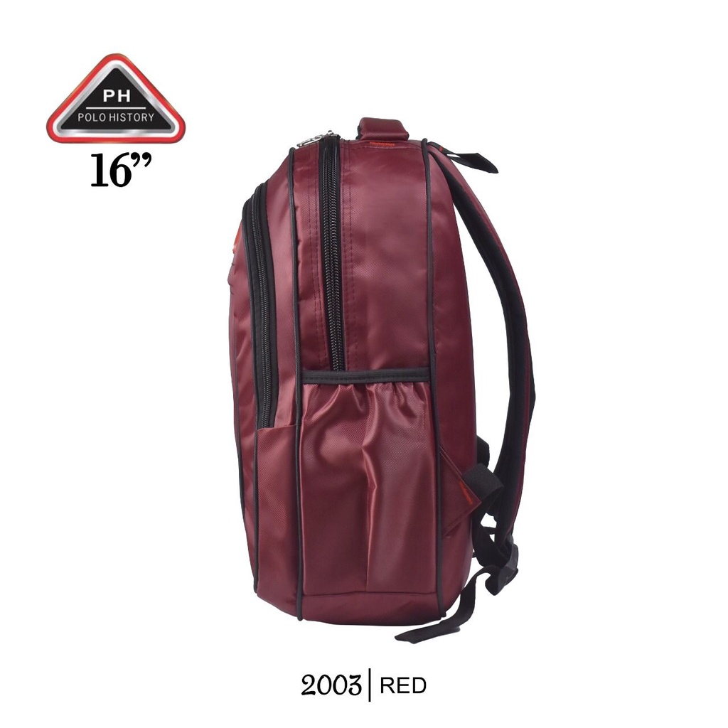 { FF }WaterFroof / Tas Ransel Sekolah SD / SMP Pria &amp; Wanita / Tas kerja  Polo History 2003 ' 16'in { Free Rain Cover }