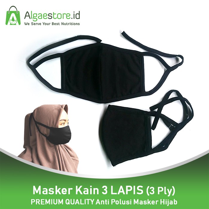 Masker Kain 3 Lapis 3 Ply Premium Quality Anti Polusi Masker Hijab Shopee Indonesia