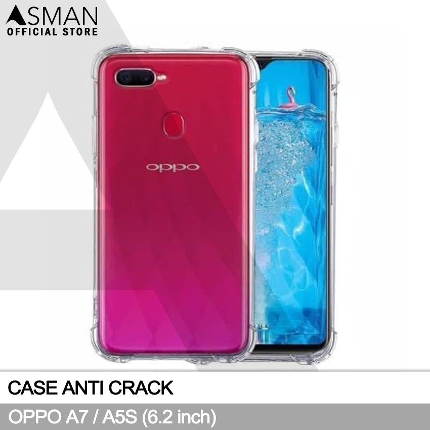 Anti Crack OPPO A7 / A5S  (6.2&quot;) | Soft Case Anti Bentur - Clear