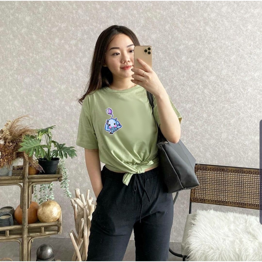 MYSTIQUE.ID-BAJU KAOS ELEPHANT T-SHIRT LUCU DAN AESTHETIC