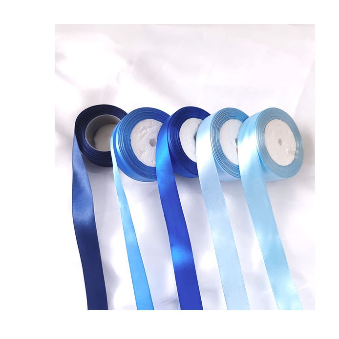 

PITA SATIN BIRU IMPORT PREMIUM 2.5CM (ECERAN PER METER) PITA KADO