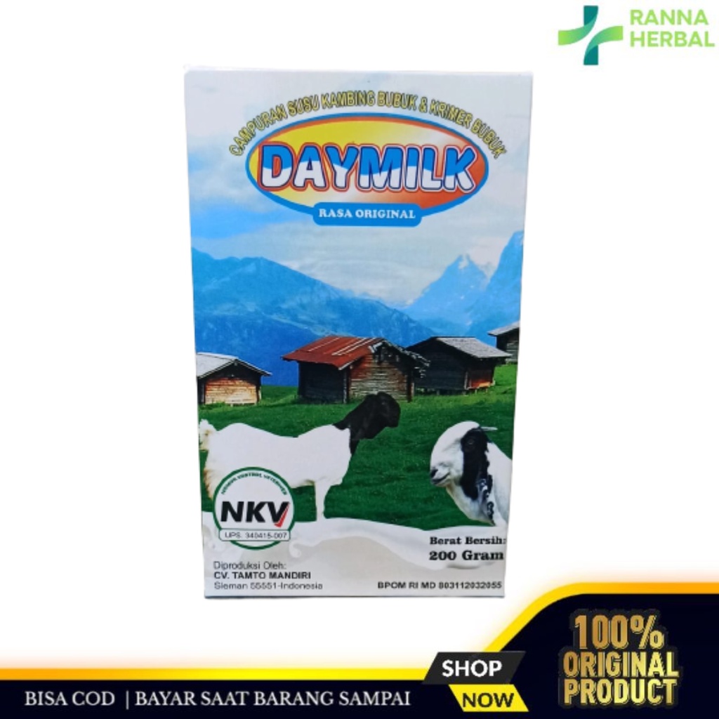 

Susu Kambing Daymilk | Susu Daymilk Kambing Bubuk & Krimer Bubuk Rasa Original Day Milk 200gr