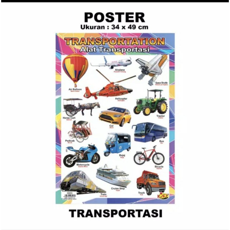 POSTER ANAK/POSTER EDUKASI ANAK/Poster BTS BT21-Transportasi