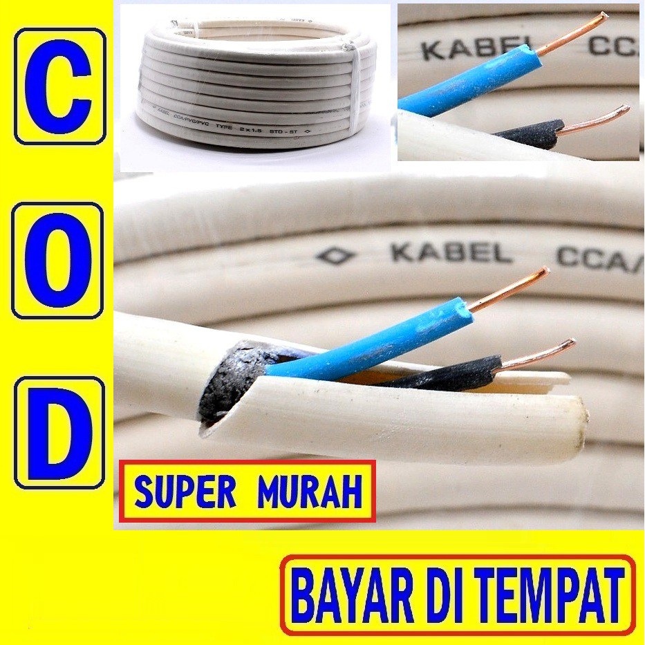 Fortuna Kabel Listrik NYM Kawat 2 x 1.5 Panjang 20 Meter